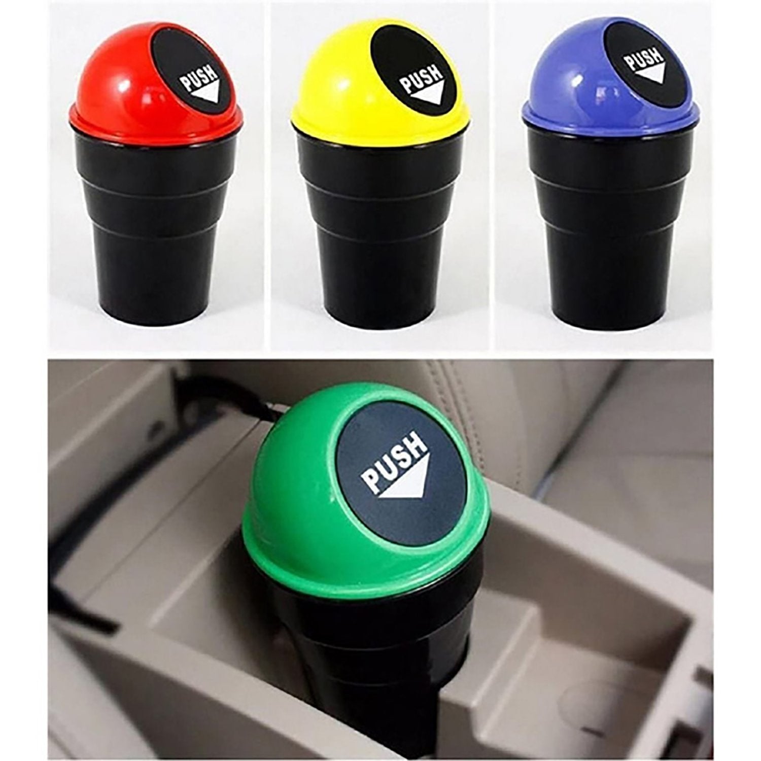 Mini dustbin for car use, with practical features Mini dustbin for car use, with practical features